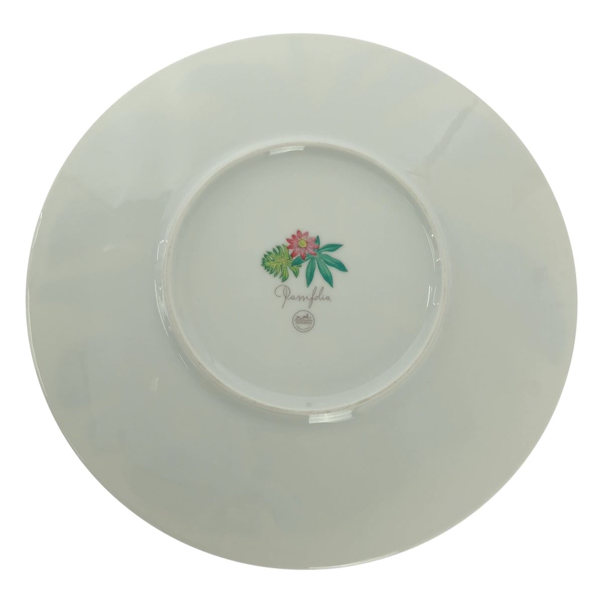 HERMES | 西番蓮 / 蔓綠絨餐盤一對 | 綠/白