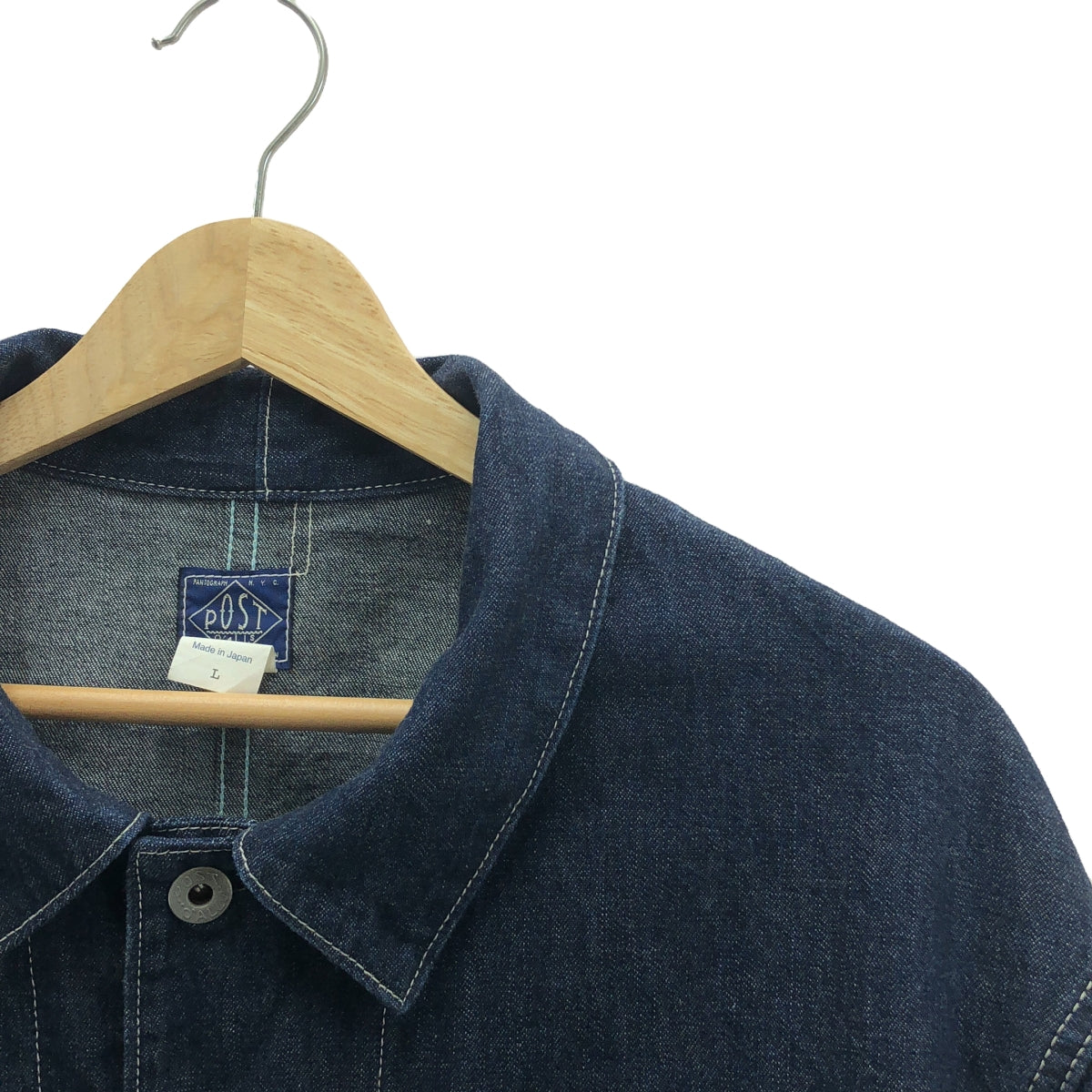 POST O'ALLS / Post Overalls | #1111 DeLuxe Railroader 01: 10 oz denim / Denim coverall jacket | L | Men's