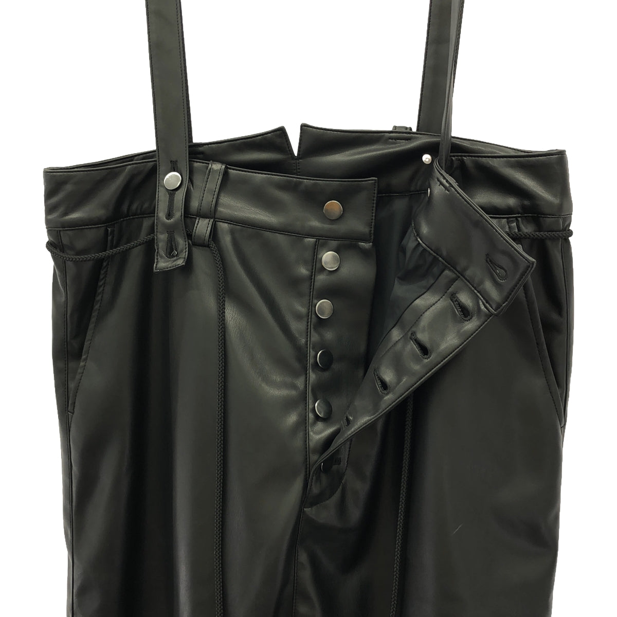 [New] prasthana / Prasthana | royal leather passive hang pants / pants | M | Black | Men's