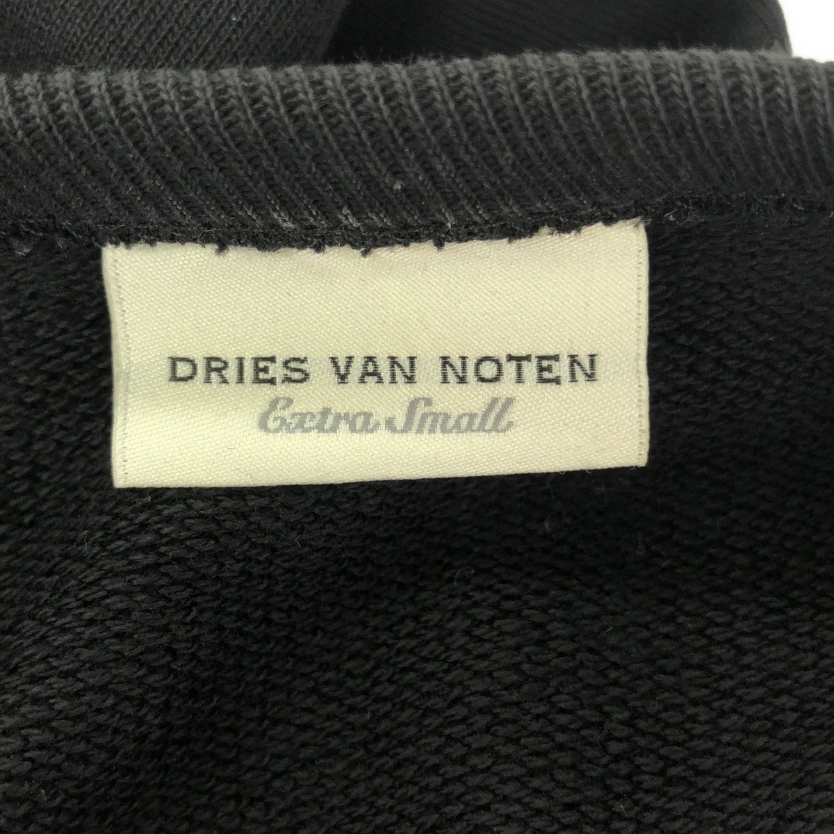 DRIES VAN NOTEN | Big silhouette ribbon crew neck sweatshirt pullover | XS | Black | Women's