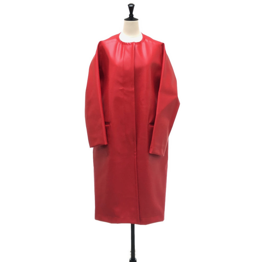 MARNI / マルニ | フェイクレザー ノーカラー オーバーコート / 総裏地 | 38 | レディース