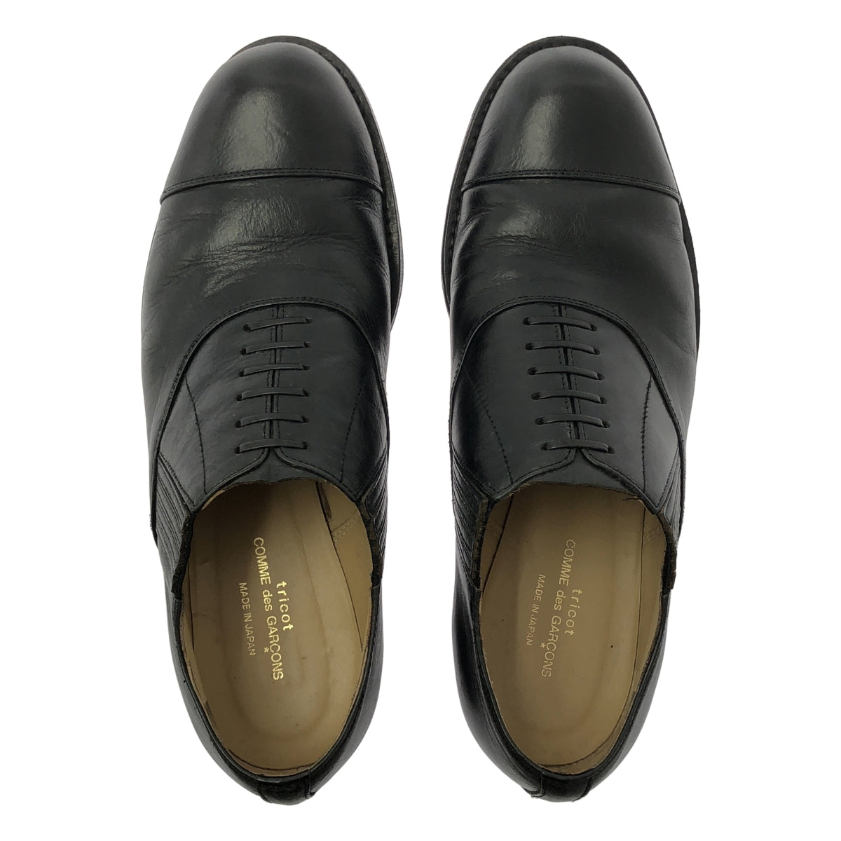 tricot COMME des GARÇONS | 側邊鬆緊搭配直頭皮革正裝鞋 | 尺寸 24 | 女款