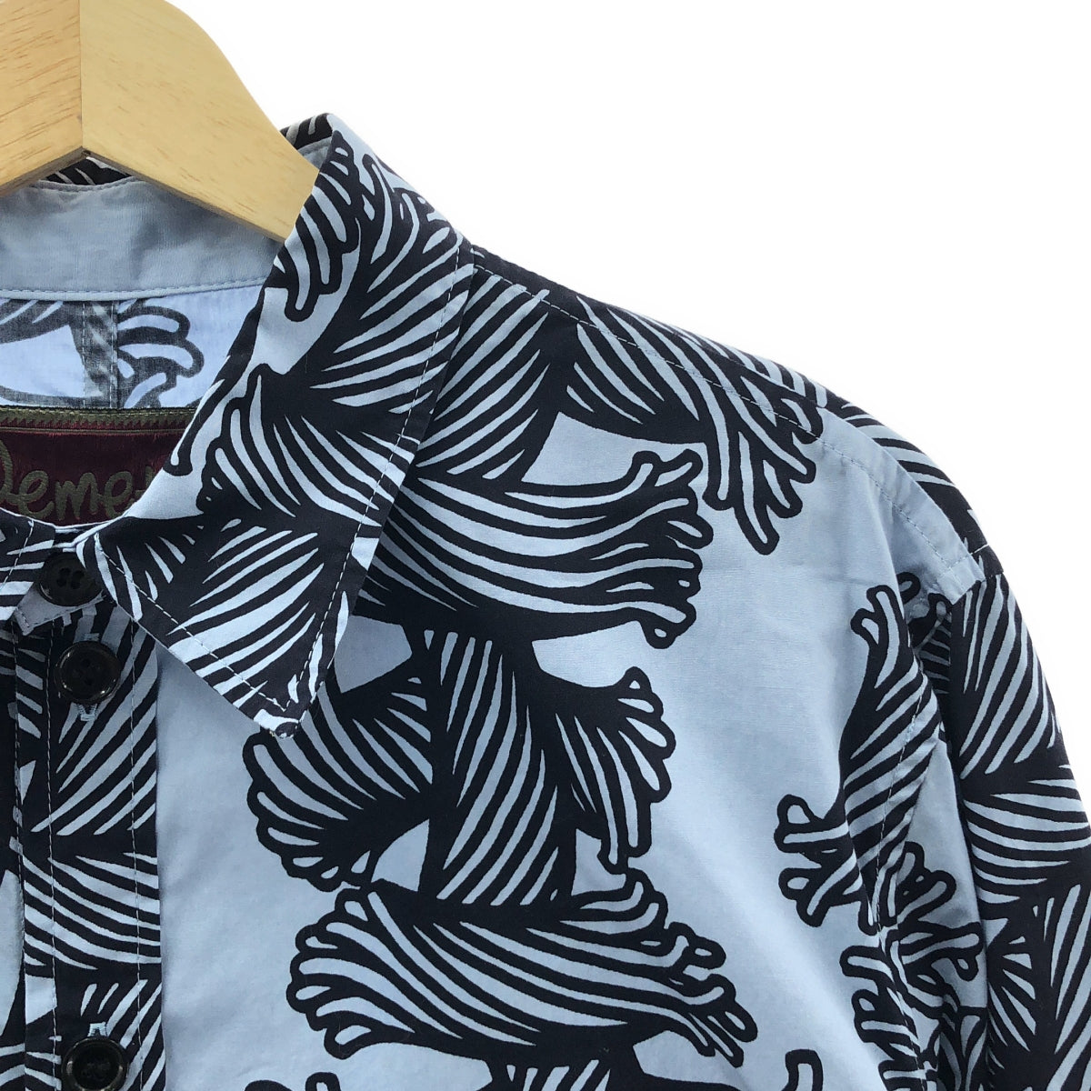 Nemeth / 네메스 | Broad Print 코튼 프린트 셔츠 | LL | 라이트 블루/블랙 | 남성