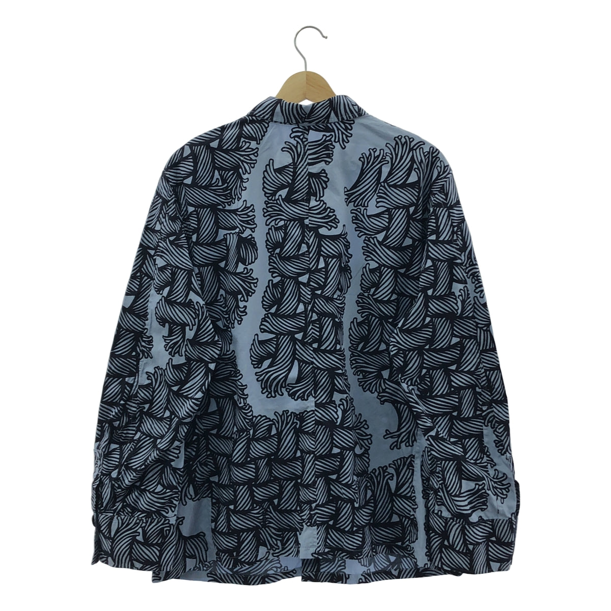 Nemeth / 네메스 | Broad Print 코튼 프린트 셔츠 | LL | 라이트 블루/블랙 | 남성