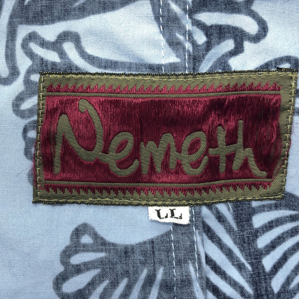 Nemeth / ネメス | Broad Print コットン プリントシャツ | LL | ライトブルー/ブラック | メンズ