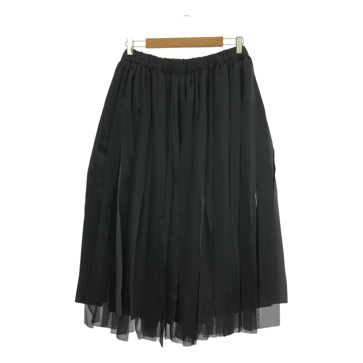 COMME des GARCONS COMME des GARCONS / Comme des | 2022SS / AD2021 | 2022SS / AD2021 |緞面與透明分層條紋剪裁半身裙| SHOPBOP S |黑色|女性的