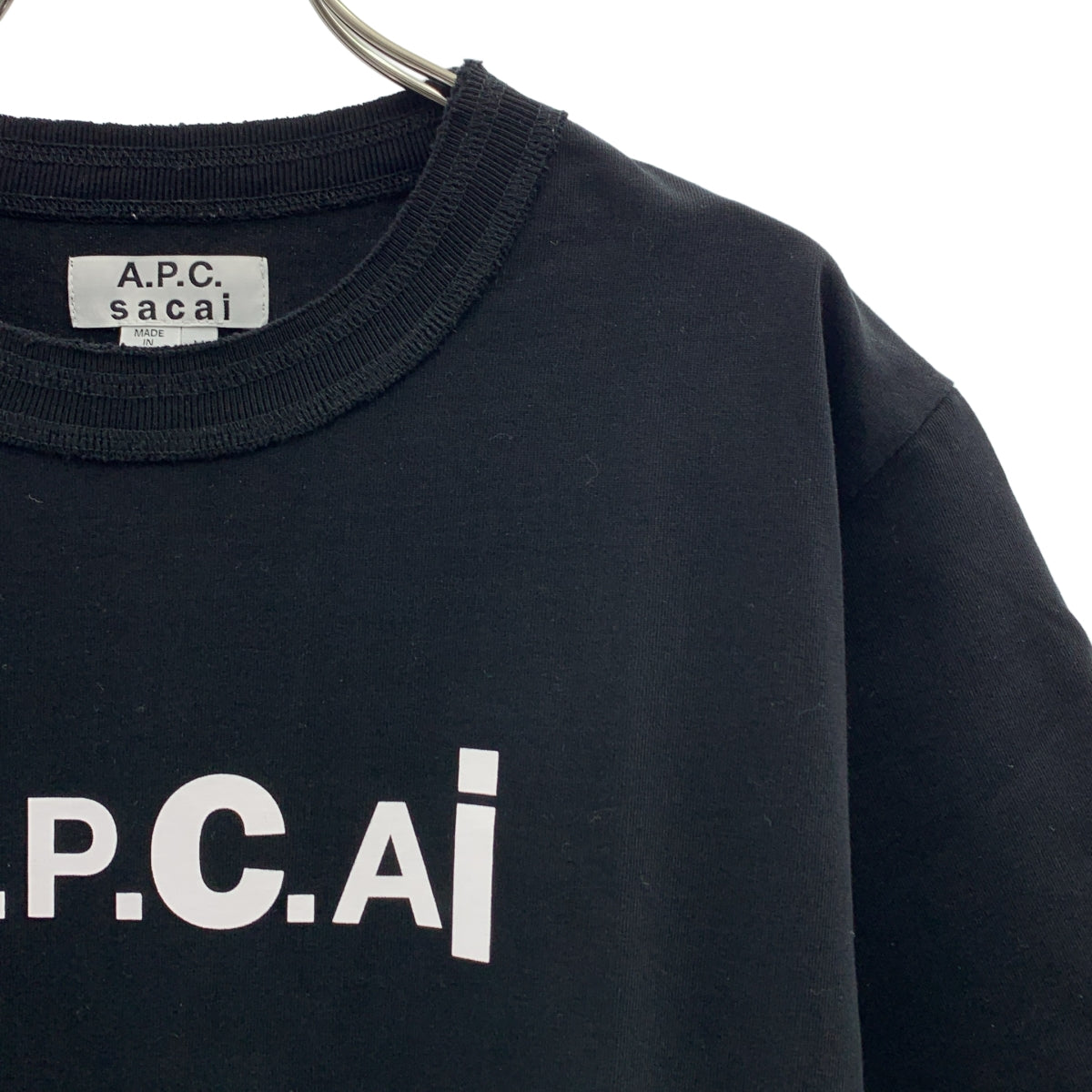 sacai / サカイ | × A.P.C. SIDE ZIP LOGO TEE ロゴプリント カットソー | M | メンズ