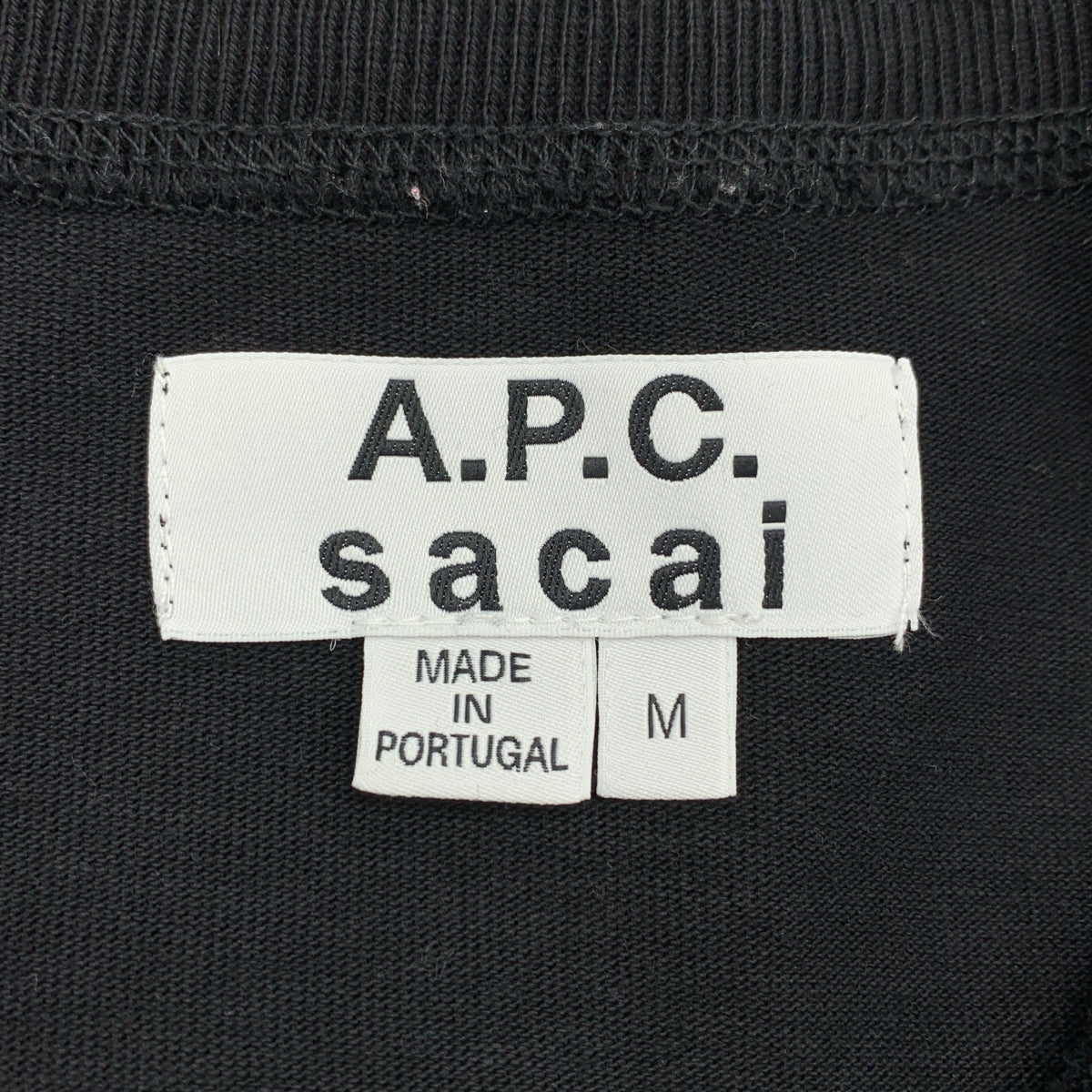sacai / サカイ | × A.P.C. SIDE ZIP LOGO TEE ロゴプリント カットソー | M | メンズ