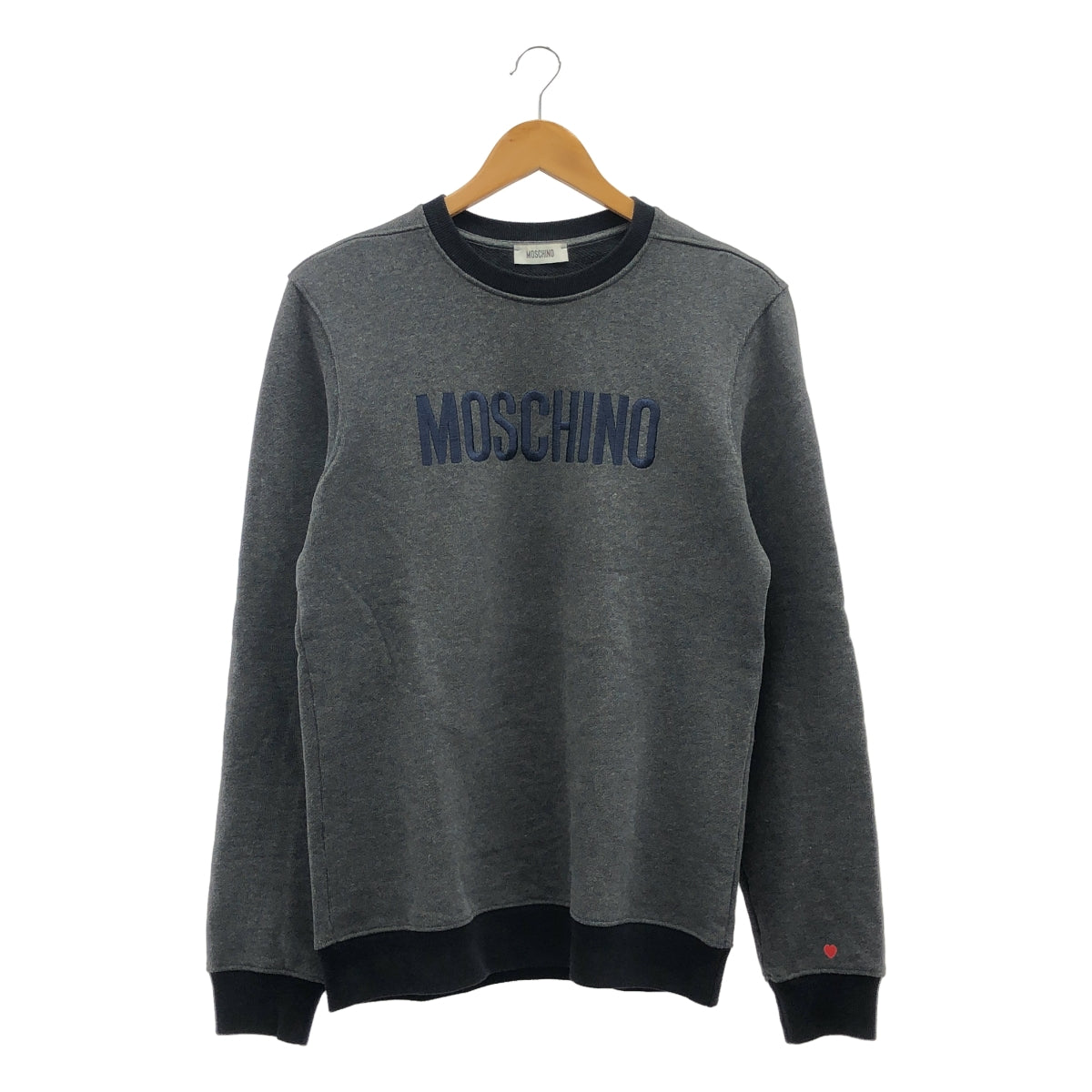 MOSCHINO / モスキーノ | ロゴ刺しゅう スウェット | 48 | グレー / ブラック | メンズ