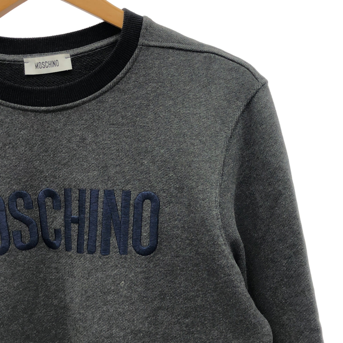 MOSCHINO / モスキーノ | ロゴ刺しゅう スウェット | 48 | グレー / ブラック | メンズ