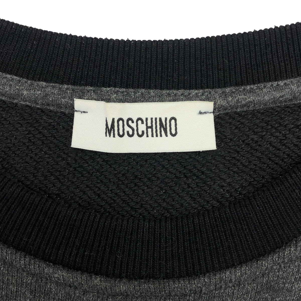 MOSCHINO / モスキーノ | ロゴ刺しゅう スウェット | 48 | グレー / ブラック | メンズ