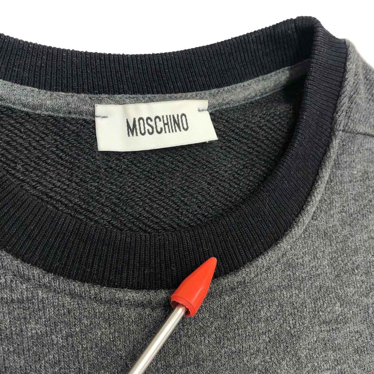 MOSCHINO / モスキーノ | ロゴ刺しゅう スウェット | 48 | グレー / ブラック | メンズ