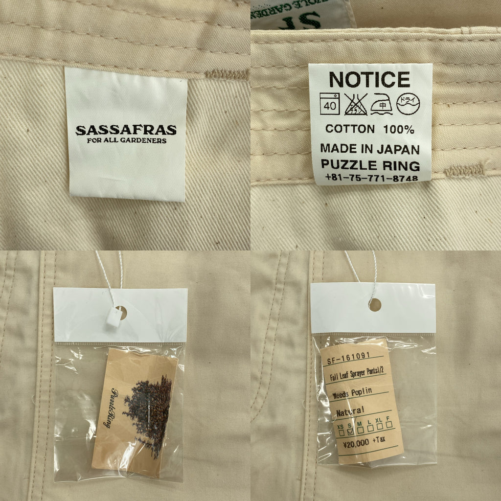 SASSAFRAS / 사사후라스 | Fall Leaf Pants 1/2 코튼 폴 리프 반바지 | S | 남성