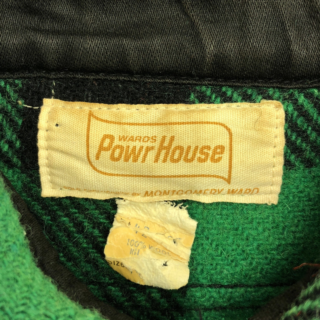 復古 / 復古服飾 | 60 年代復古 PowrHouse 水牛格紋法蘭絨襯衫 | 綠色 | 男款