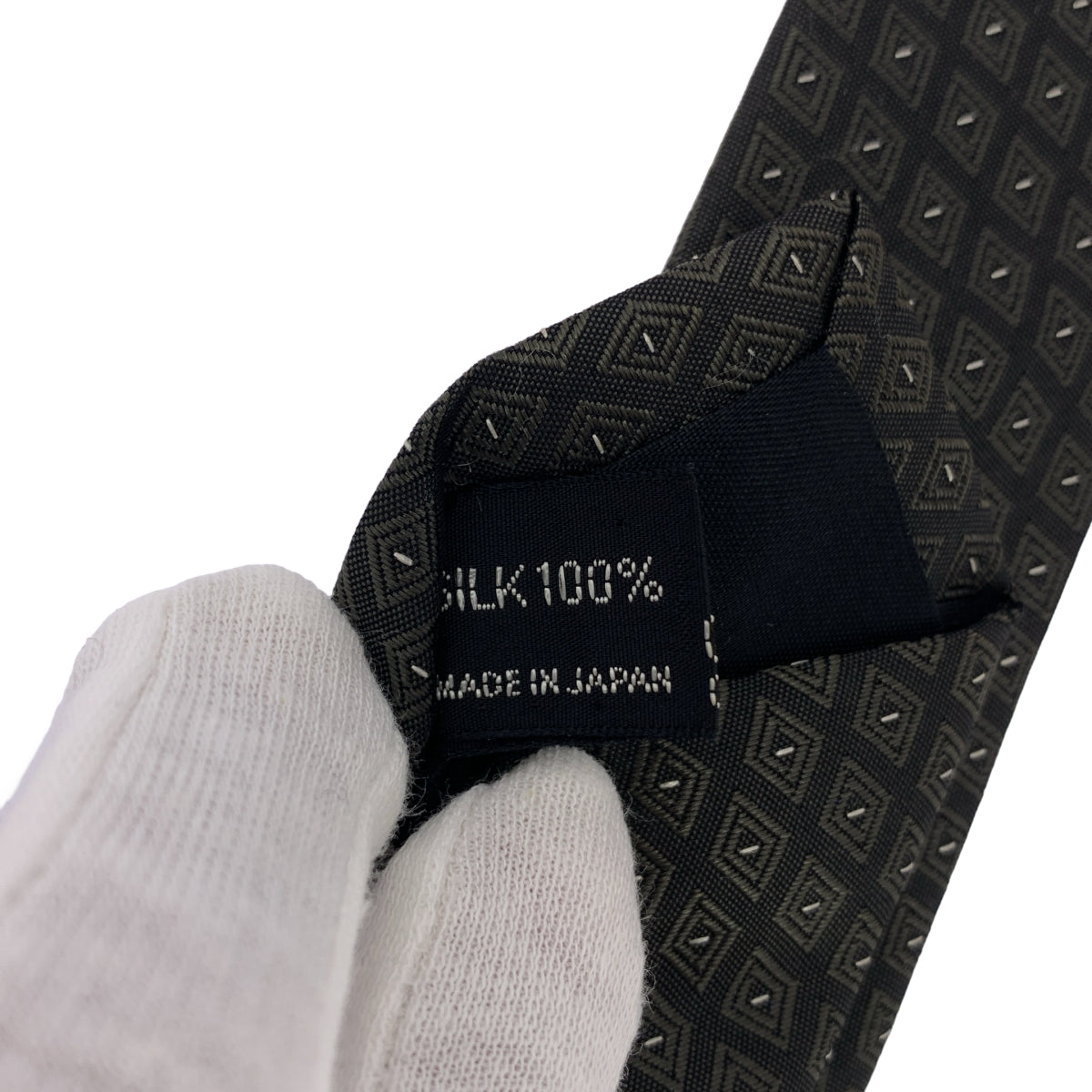 Y's / Yohji Yamamoto | 小圖案真絲領帶 | 橄欖綠