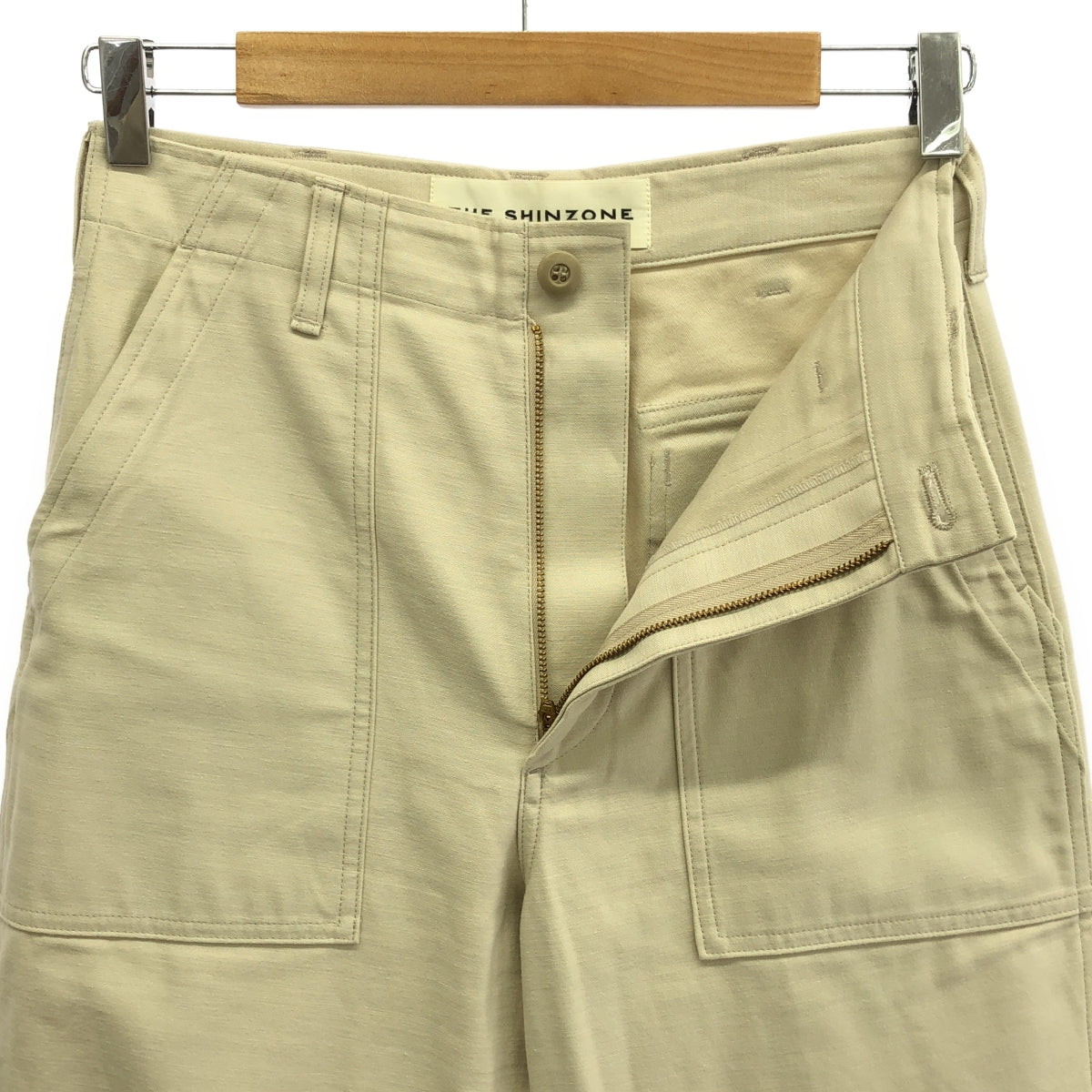 Shinzone / シンゾーン | BAKER PANTS バックサテン コットン ベイカーパンツ | 34 | ECRU / エクリュ | レディース