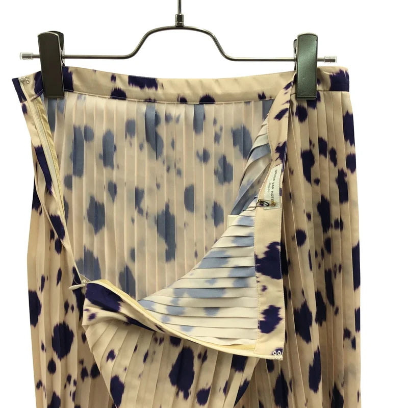 DRIES VAN NOTEN / ドリスヴァンノッテン | マーブルプリント プリーツ スカート | 34 | レディース