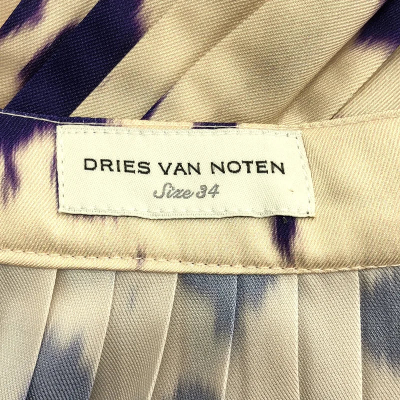 DRIES VAN NOTEN / ドリスヴァンノッテン | マーブルプリント プリーツ スカート | 34 | レディース