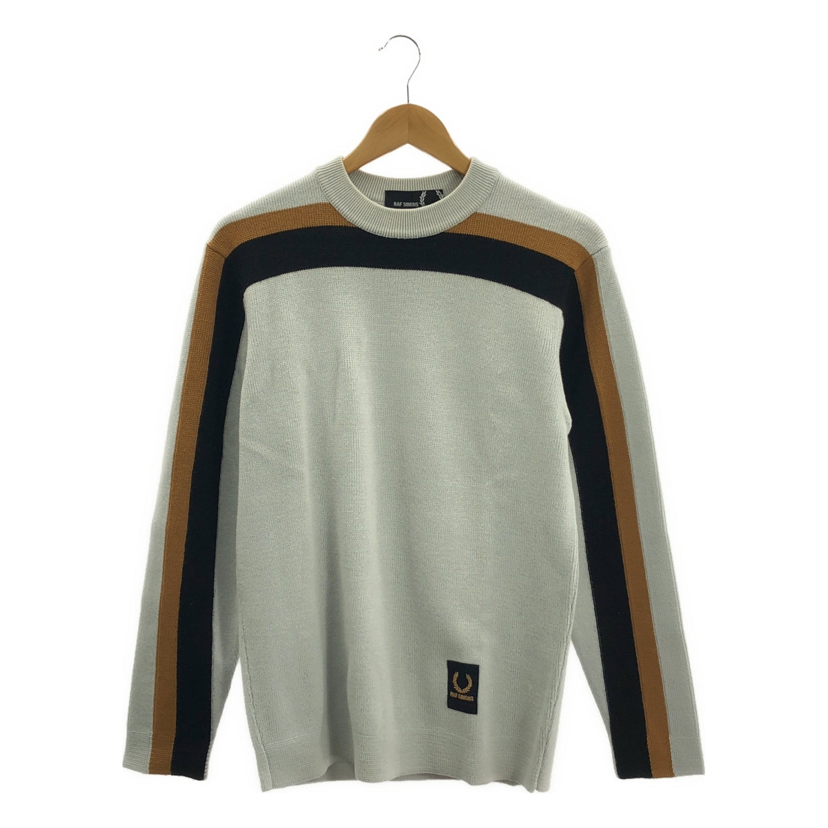 RAF SIMONS / ラフシモンズ | ×FRED PERRY / コットン アクリル プルオーバー ニット | 36 | グレー | メンズ