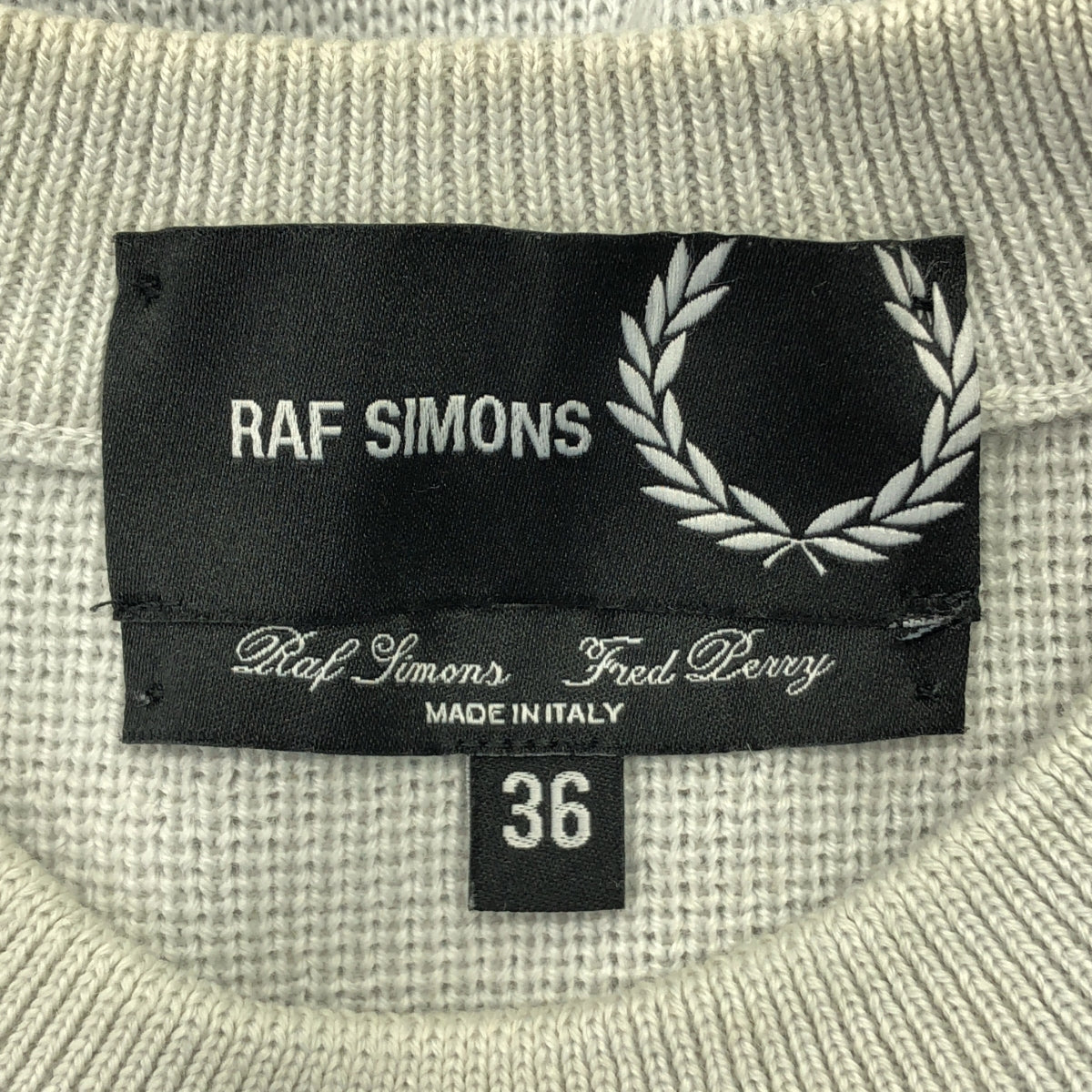 RAF SIMONS / ラフシモンズ | ×FRED PERRY / コットン アクリル プルオーバー ニット | 36 | グレー | メンズ