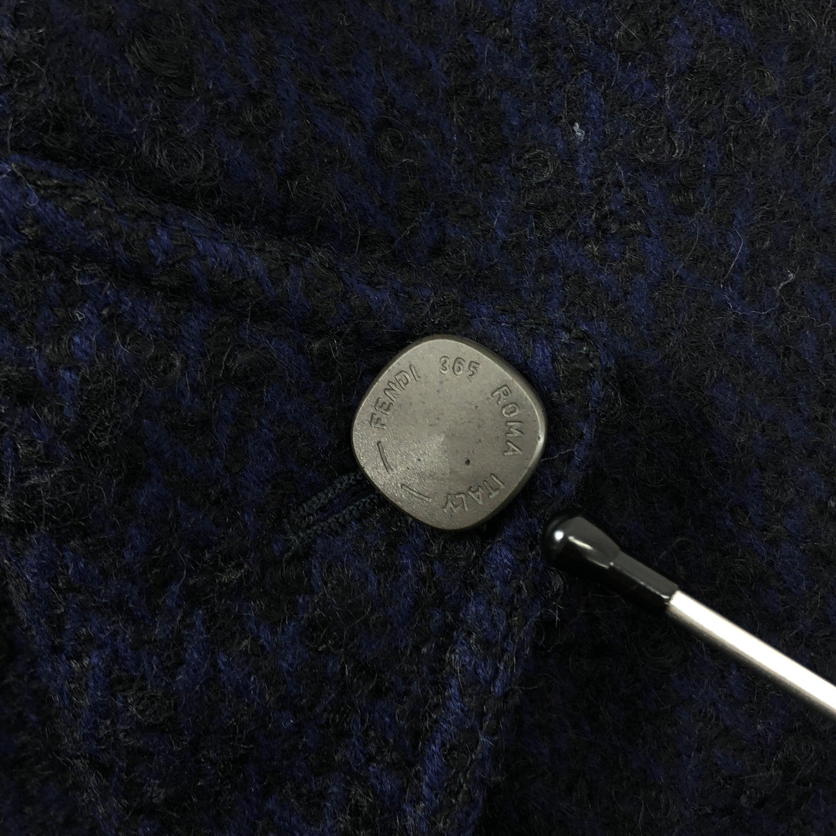 FENDI | ROMA FENDI365 BY CONTIR | 馬海毛與羊絨混紡披肩長版大衣 | 40碼 | 海軍藍/黑色 | 女款