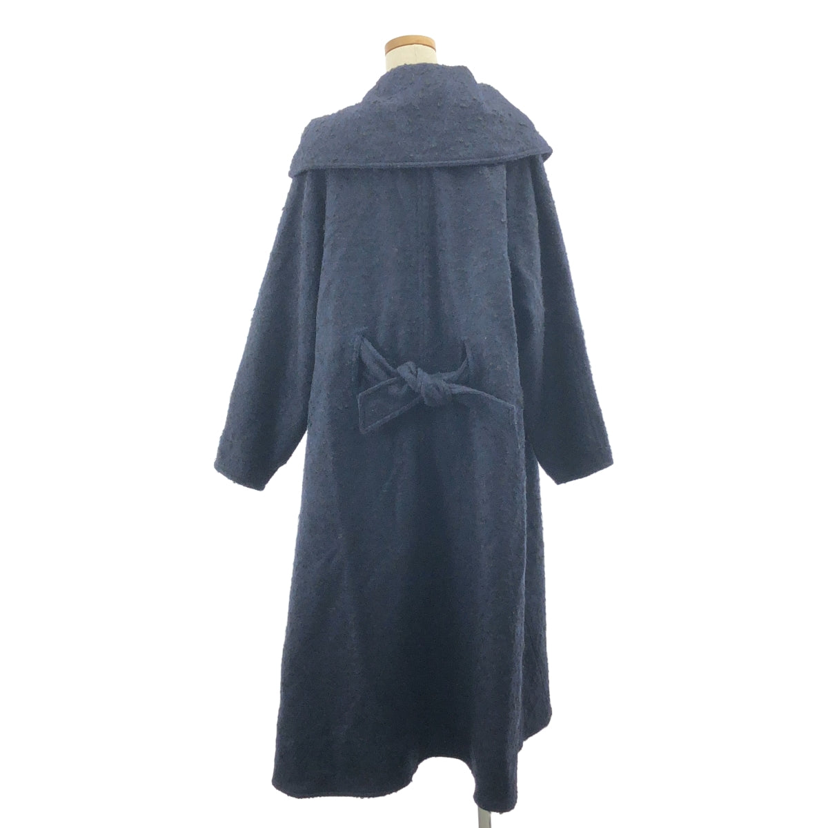 FENDI / フェンディ | ROMA FENDI365 BY CONTIR / モヘア カシミヤ混 ケープ ロングコート | 40 | ネイビー/ブラック | レディース