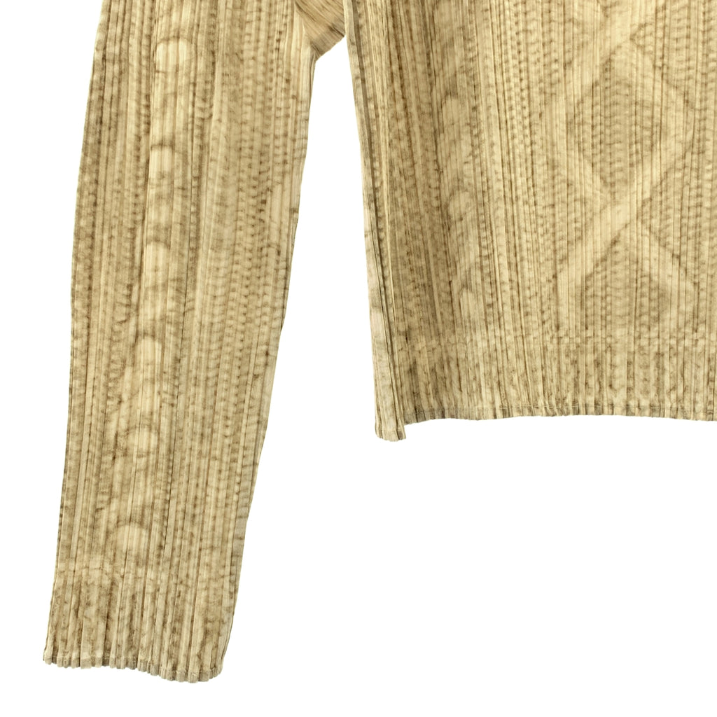 PLEATS PLEASE ISSEY MIYAKE / 주름 뿌리즈 이세이 미야케 | 주름 케이블 뜨개질 전사 프린트 병목 상판 | 3 |