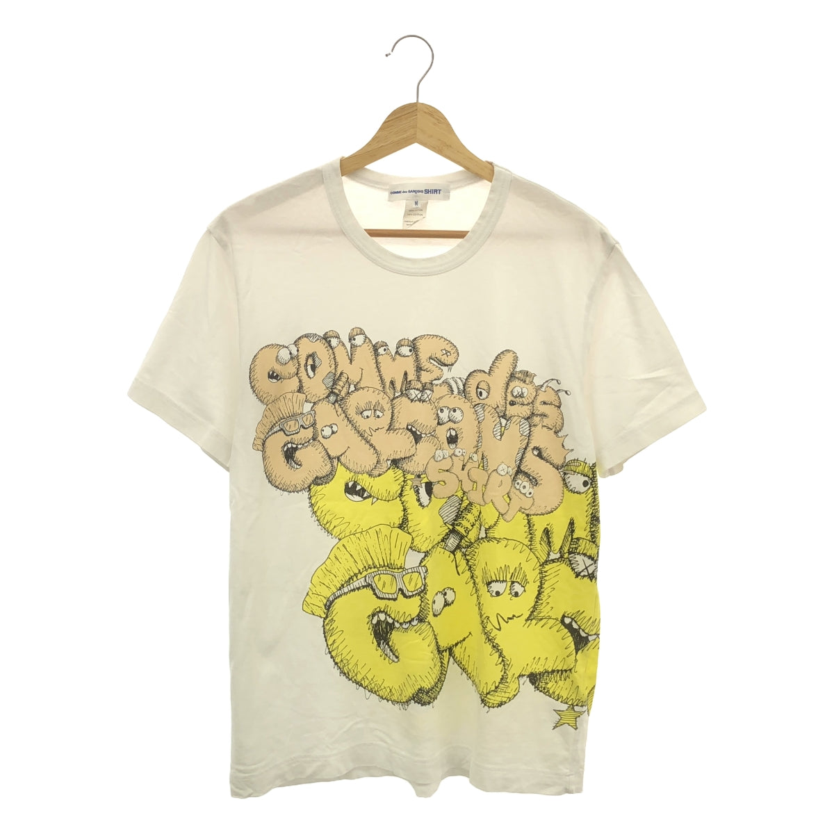 COMME des GARCONS SHIRT | × KAWS Collaboration Graphic Print Crew Neck T-Shirt | M | White | Men's