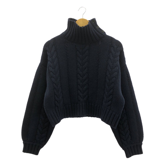 CLANE / クラネ | SHORT CABLE TURTLE KNIT TOPS ケーブルニットトップス | 2 | レディース