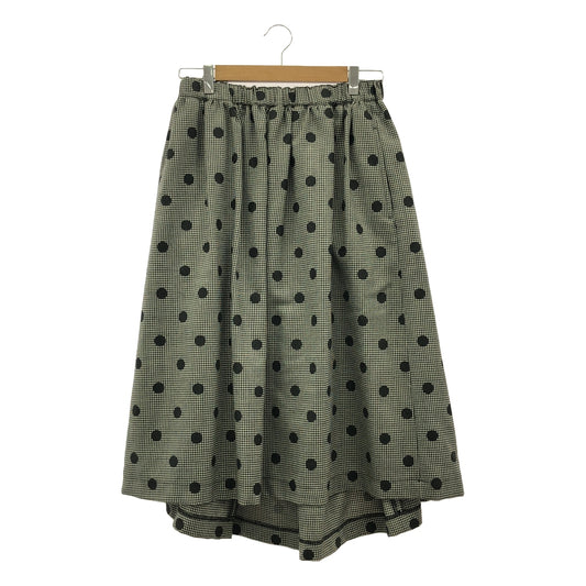 [Good Condition] BLACK COMME des GARCONS | AD2017 | Wool Houndstooth Polka Dot Skirt | XS | Black | Women's