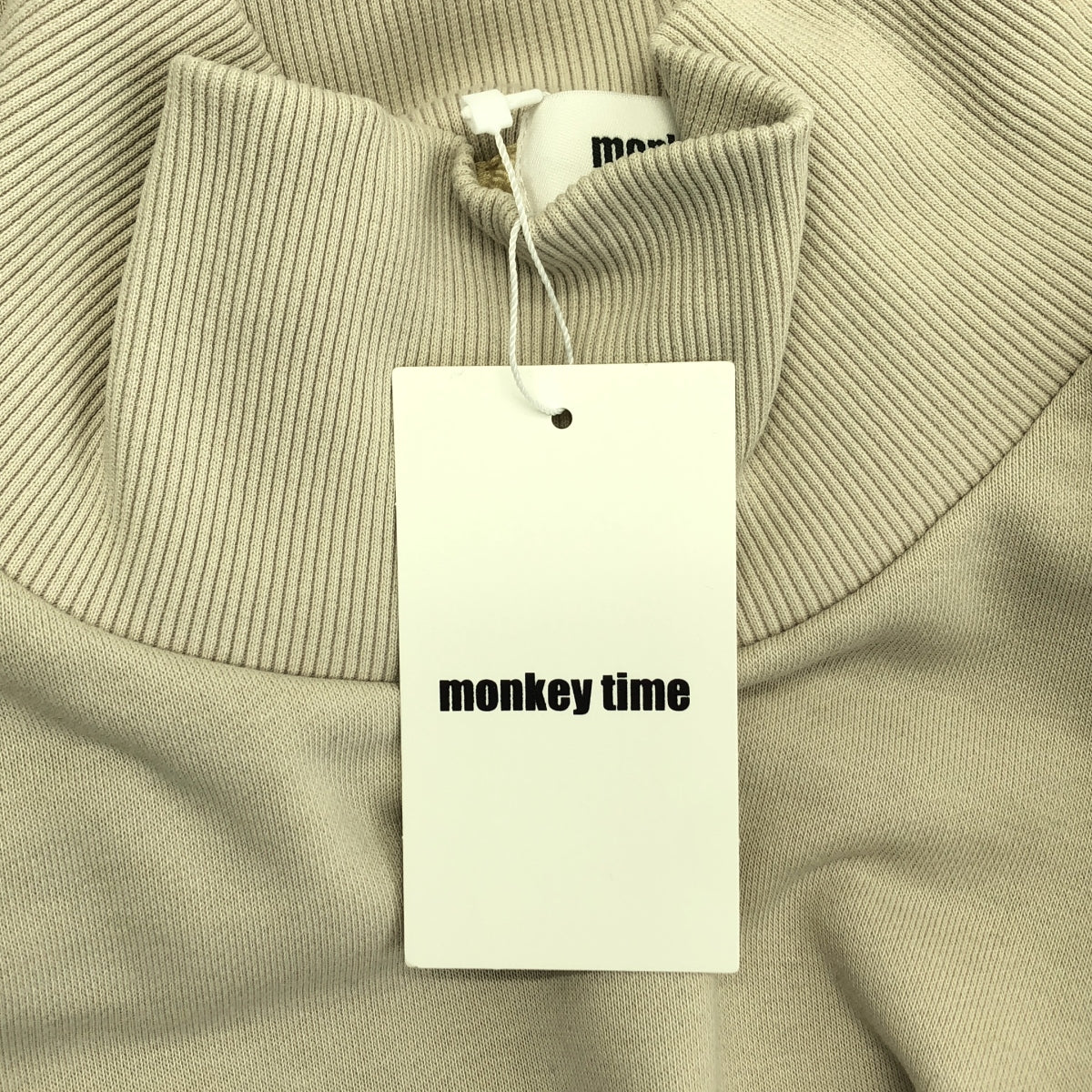 【미품】 monkey time / 원숭이 타임 | 프렌치 테리 하이넥 스웨트 | XL | 베이지 | 남성
