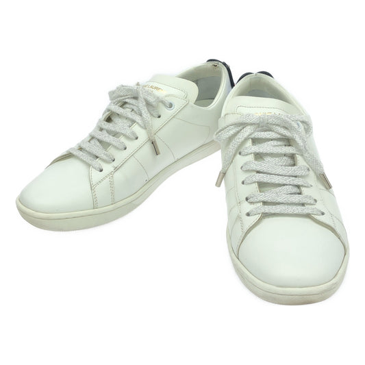 SAINT LAURENT PARIS | Leather rip low-top sneakers | 39 | White | Men's