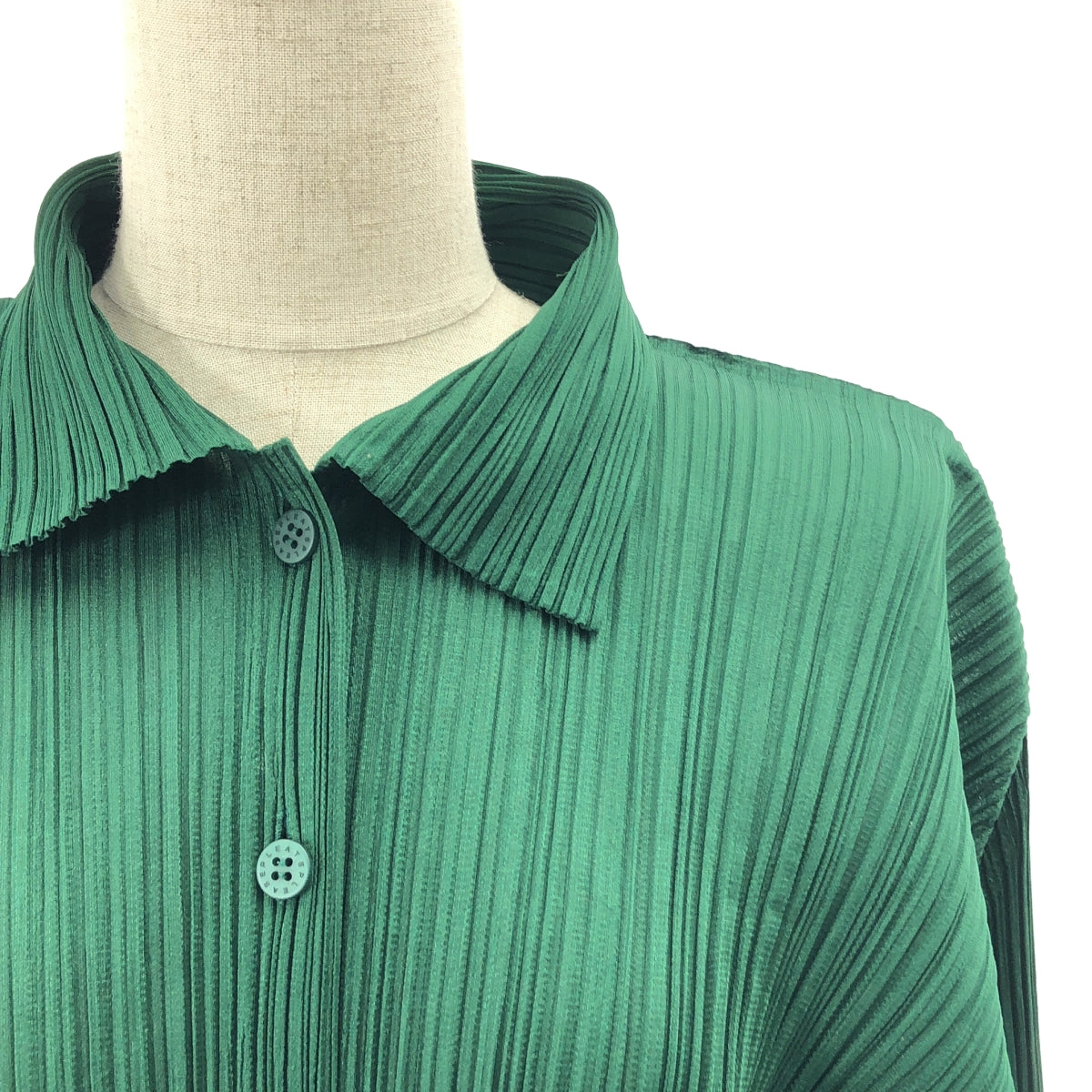 PLEATS PLEASE ISSEY MIYAKE / プリーツプリーズイッセイミヤケ | プリーツ ロングスリーブ シャツ | 4 | グリーン | レディース