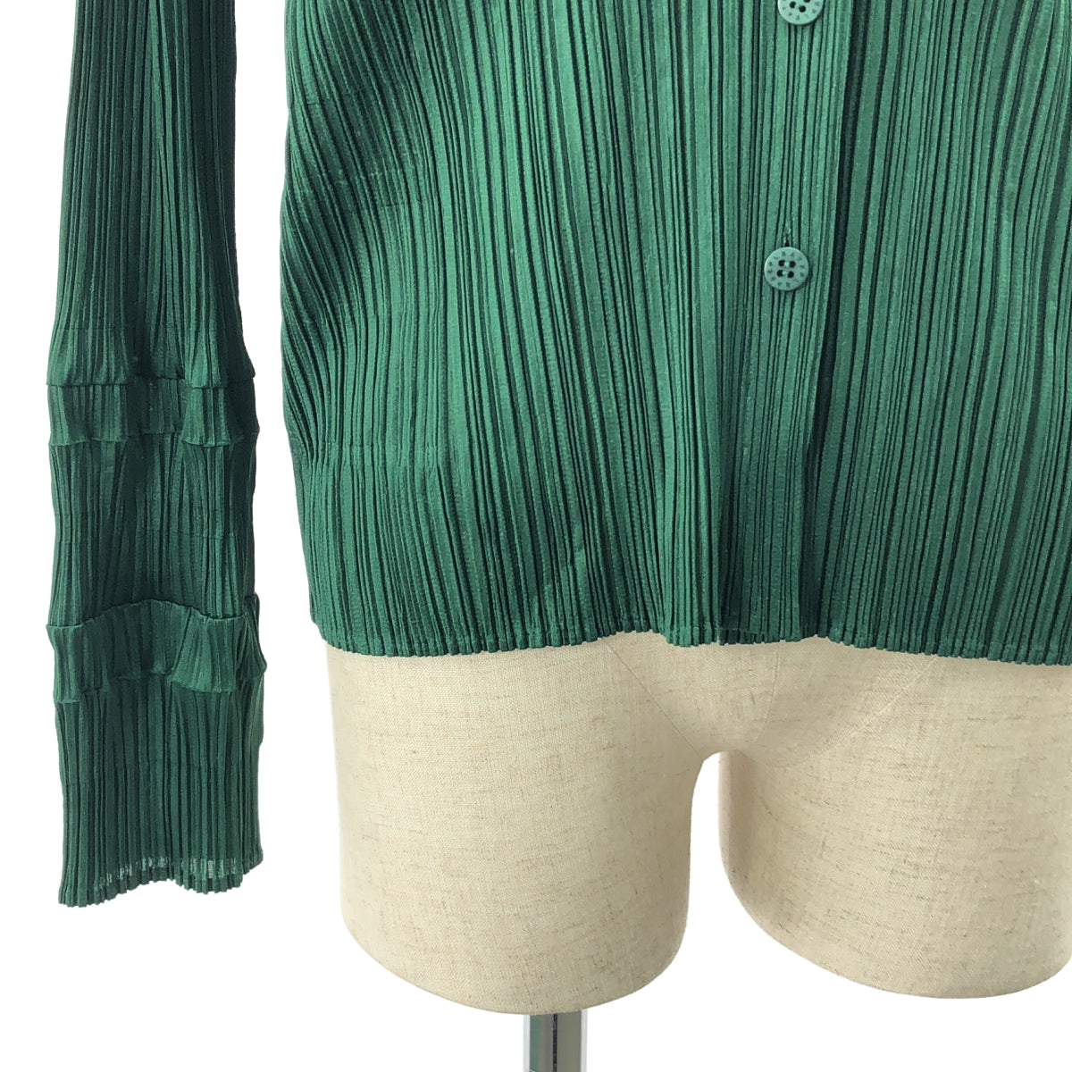 PLEATS PLEASE ISSEY MIYAKE / プリーツプリーズイッセイミヤケ | プリーツ ロングスリーブ シャツ | 4 | グリーン | レディース