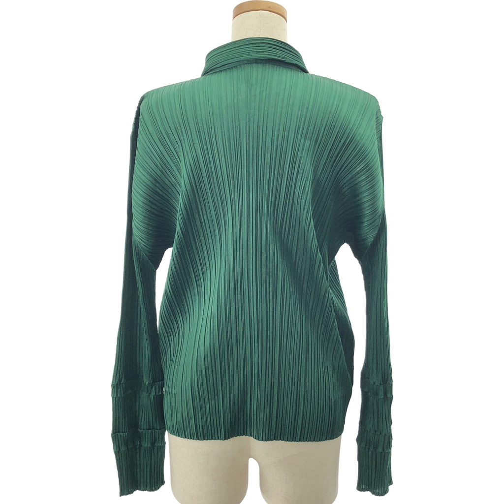PLEATS PLEASE ISSEY MIYAKE / プリーツプリーズイッセイミヤケ | プリーツ ロングスリーブ シャツ | 4 | グリーン | レディース