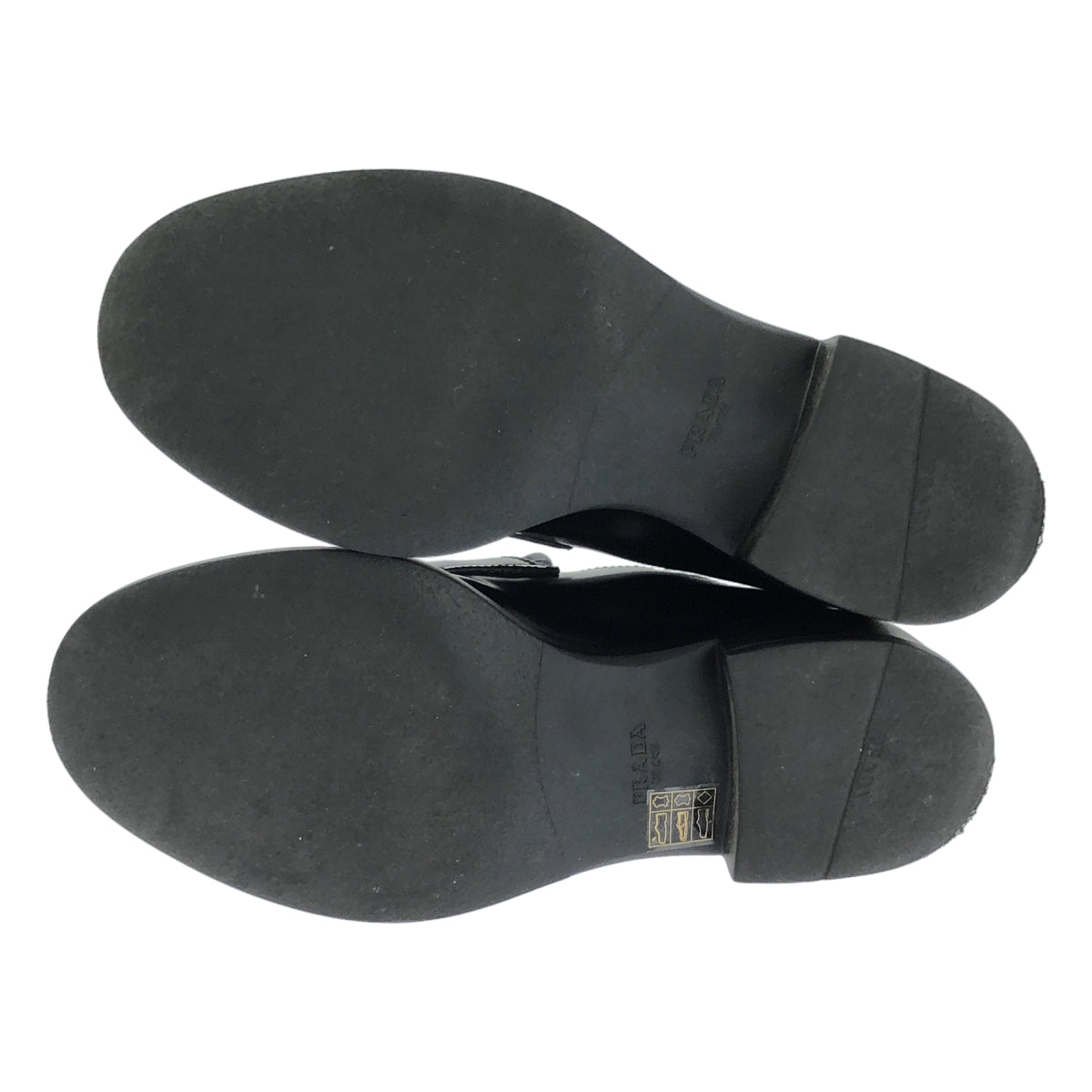 PRADA / プラダ | トライアングルロゴ チョコレート ブラッシュド レザーローファー | 36 | ブラック | レディース