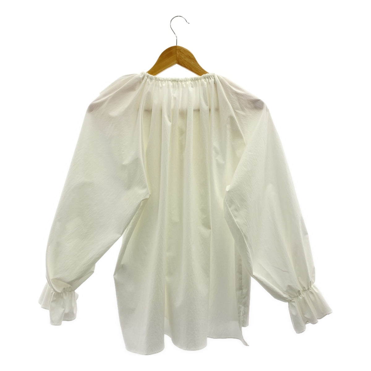 [狀況極佳] Bluelea | 蝴蝶結褶皺襯衫 | F碼 | 白色 | 女款