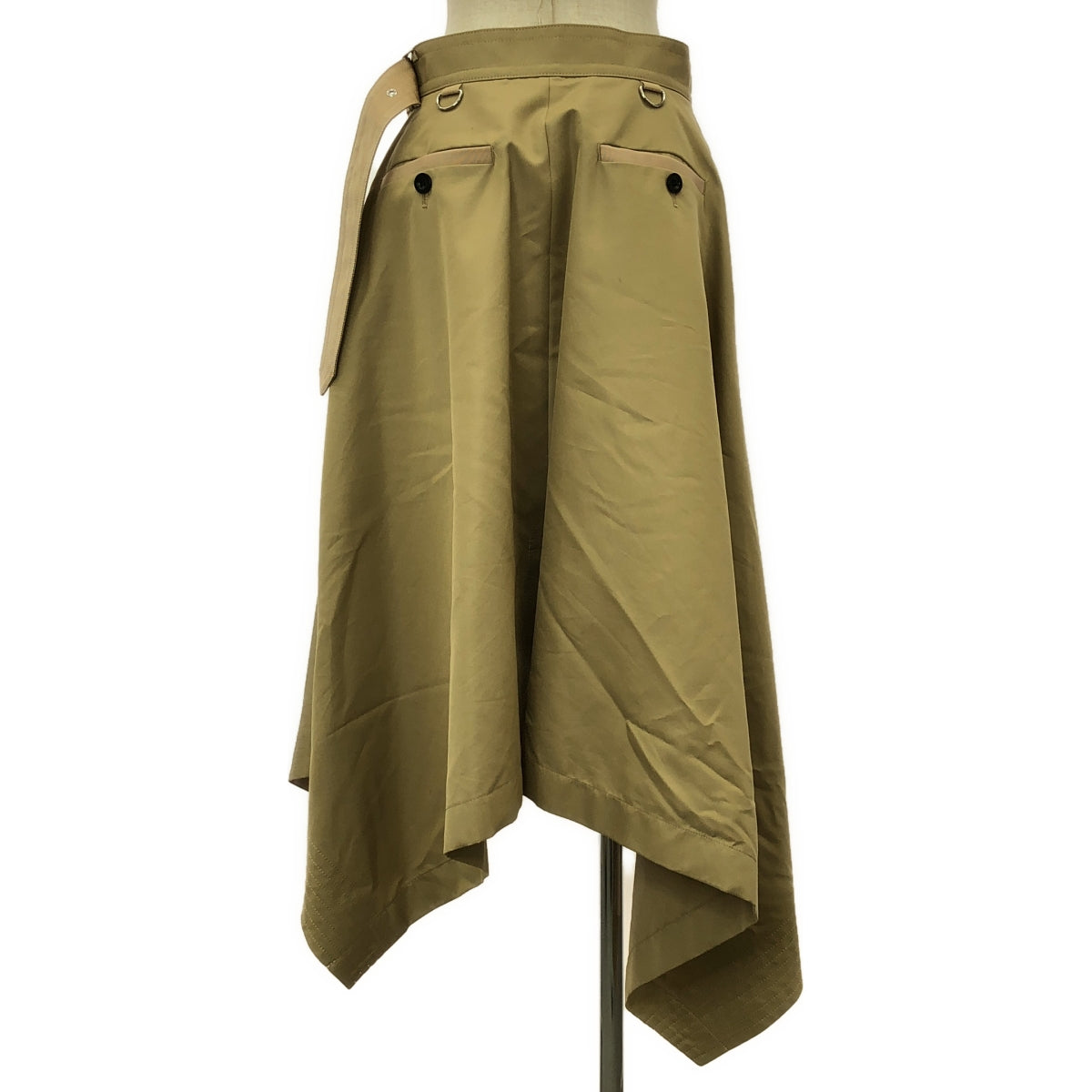サカイ　ベージュ　カシュクール　スカート Sacai (サカイ) 22SS ドッキング プリーツ ミニ スカート