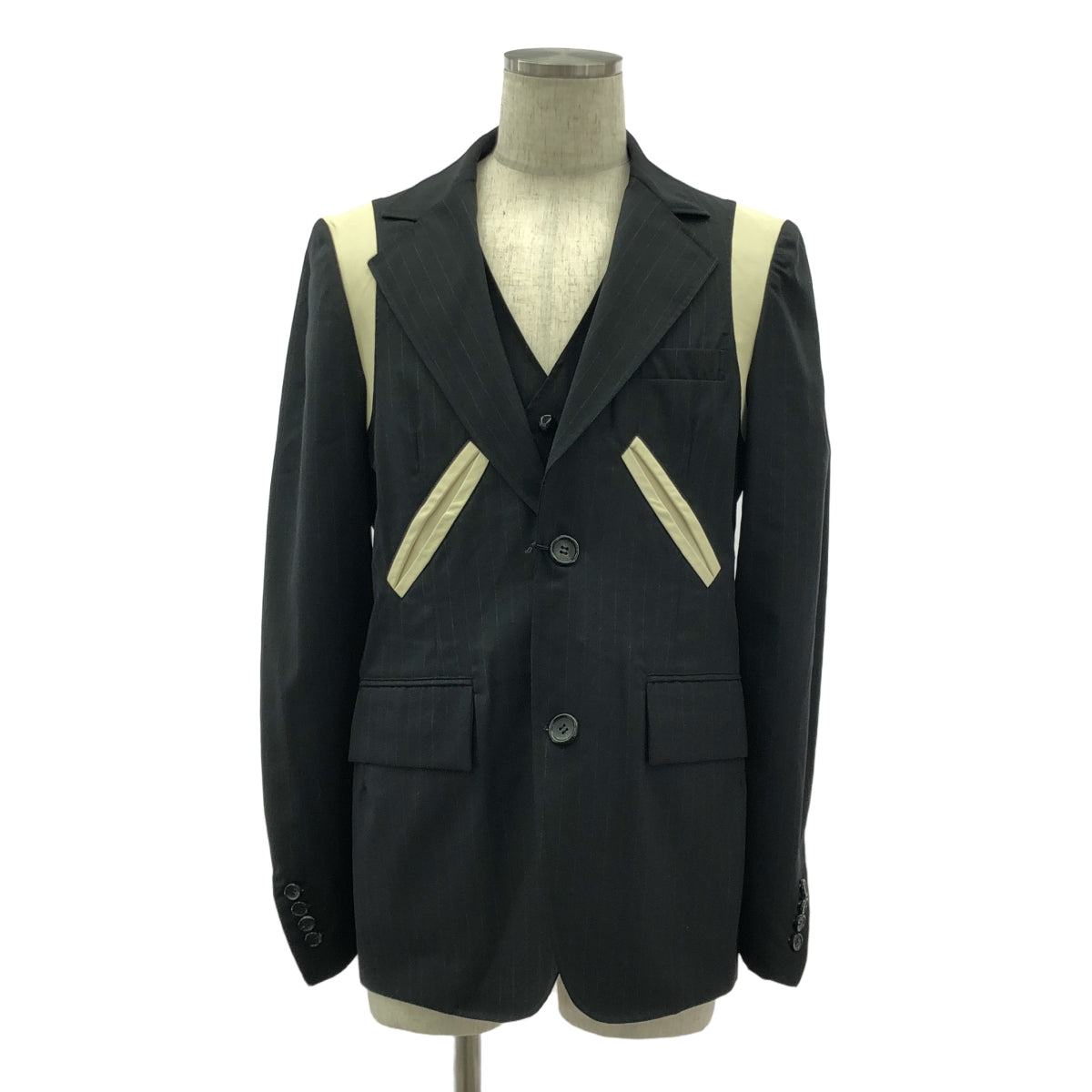 MASU / MASU | 2022AW | FUTURE LAYERED JACKET / Leather vest layered jacket | 46 | Men's