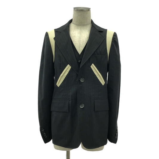 MASU / エムエーエスユー | 2022AW | FUTURE LAYERED JACKET / レザー切替 ベストレイヤード ジャケット | 46 | メンズ