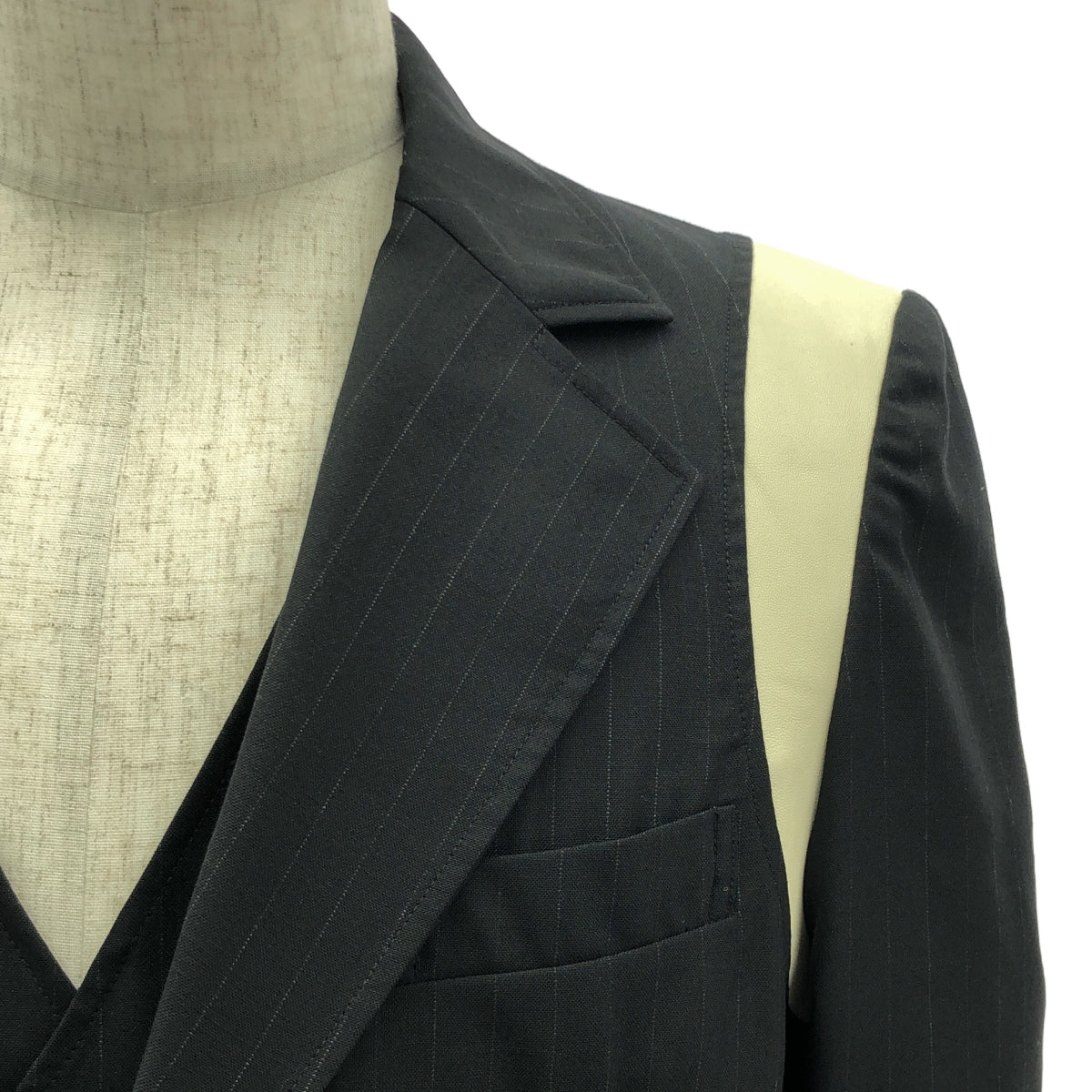 MASU / MASU | 2022AW | FUTURE LAYERED JACKET / Leather vest layered jacket | 46 | Men's