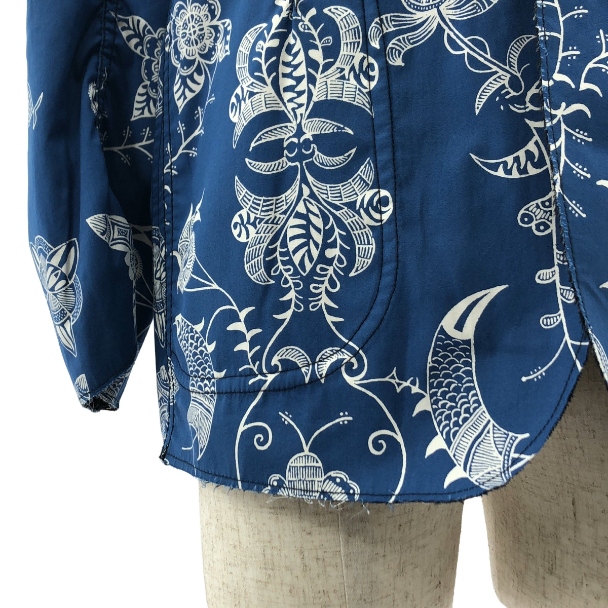 【미품】 JUNYA WATANABE MAN / 준야와타나베만 | 2022SS | 실크 혼합 뒤집을 수있는 패턴 재킷 | XS | 네이비 계 | 남성