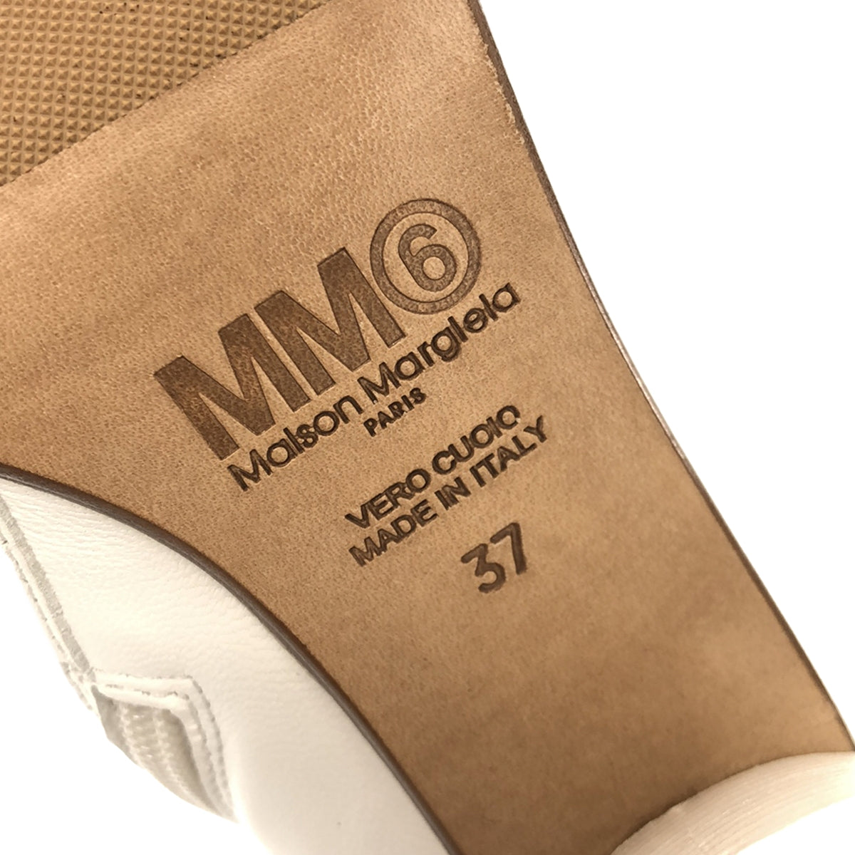 【新品】 MM6 Maison Margiela / エムエムシックスメゾンマルジェラ | 2022AW | チャンキーヒール レザー  アナトミックブーツ | 37 | ホワイト | レディース