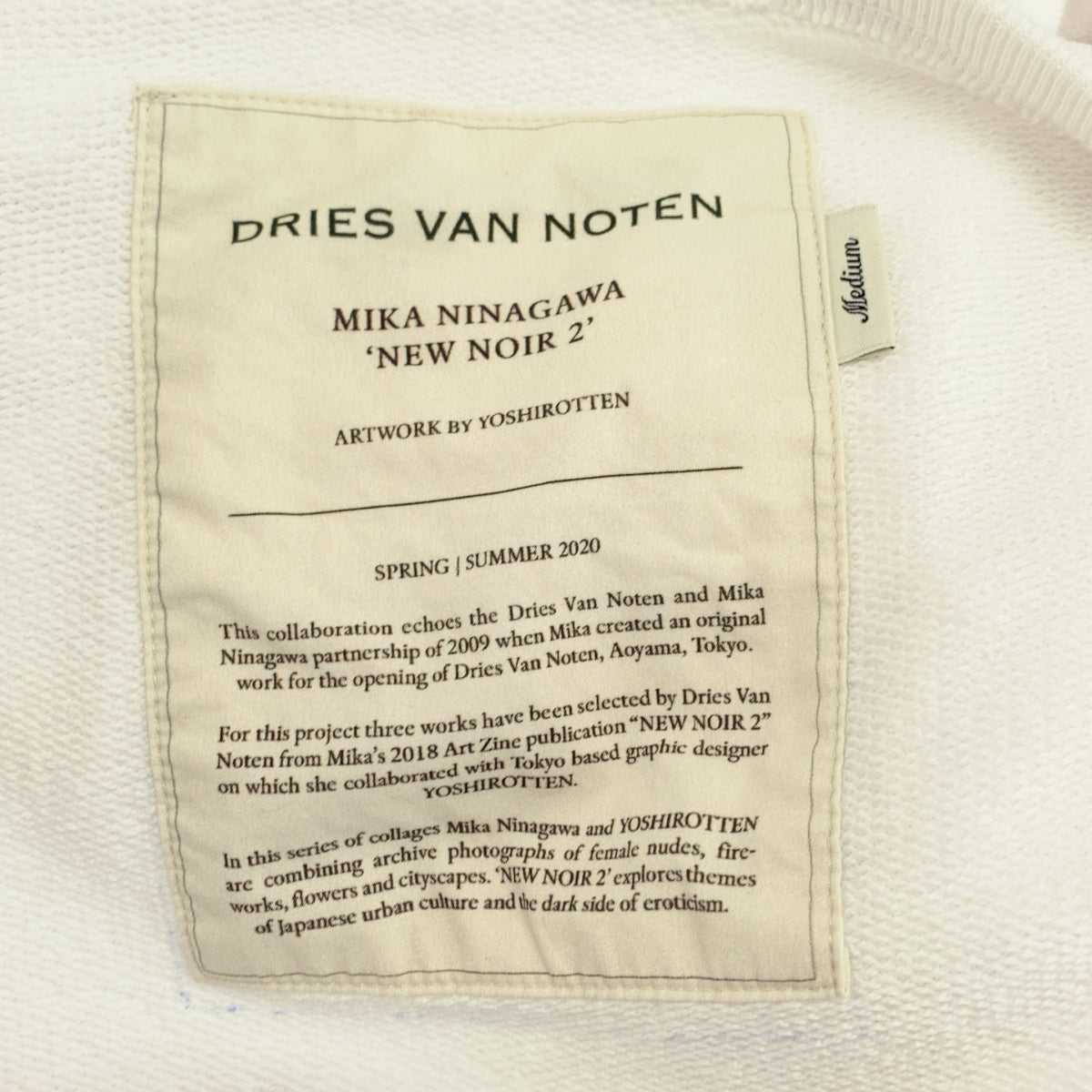 DRIES VAN NOTEN / 드리스 반 노텐 | 2020SS | × MIKA NINAGAWA / 가와가와 미카 콜라보레이션 NOIR 2 YOSHIROTTEN 그래픽 프린트 오버 사이즈 스웨트 | M | 남성