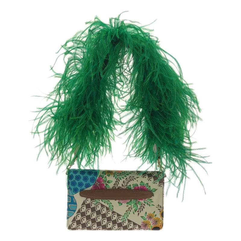 MANTERO / マンテロ | 総柄 ファー装飾 クラッチバッグ |
