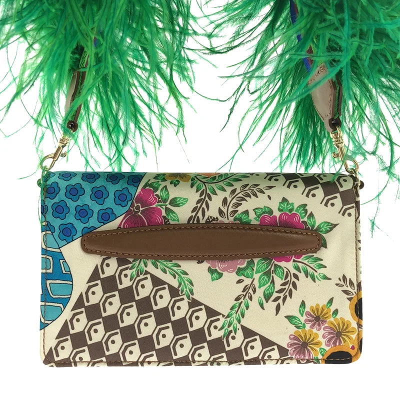 MANTERO / マンテロ | 総柄 ファー装飾 クラッチバッグ |