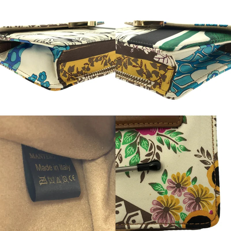 MANTERO / マンテロ | 総柄 ファー装飾 クラッチバッグ |