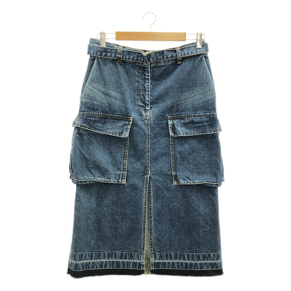 sacai / サカイ | 2023SS | ベルテッド カーゴ デニム スカート | 3 | インディゴ | レディース
