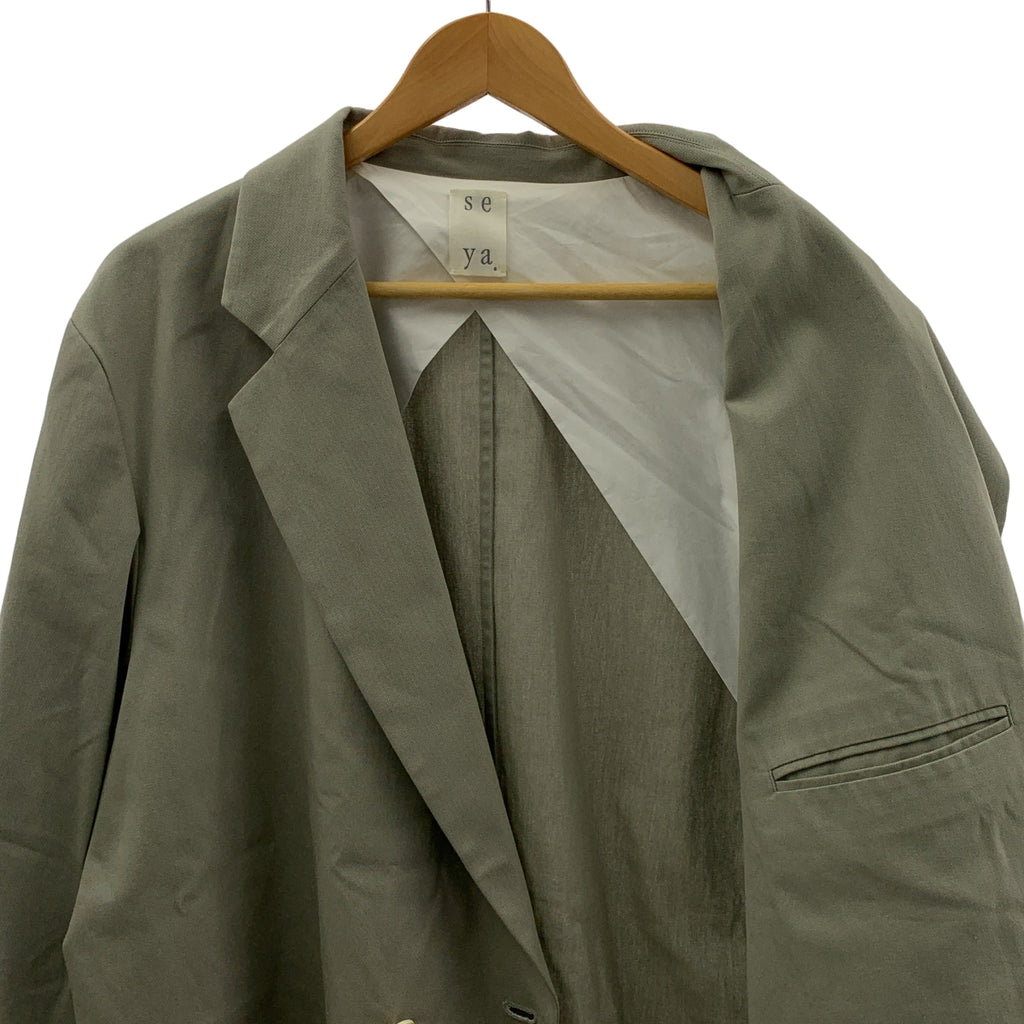seya. / 세야 | 2023SS | DOOR JACKET 코튼 더블 브레스트 테일러드 재킷 | 4 | 스톤 그린 |