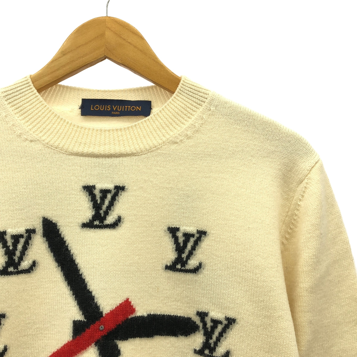 Louis Vuitton / 루이비통 | 2021SS | Clock Intarsia Pullover 시계 풀오버 니트 | S | 화이트 | 남성